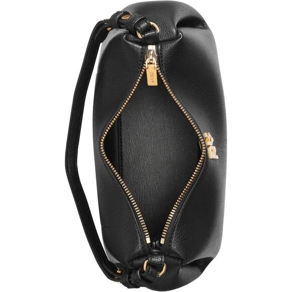 Remy Women's Casual Black and Gold Shoulder Bag with Zipper